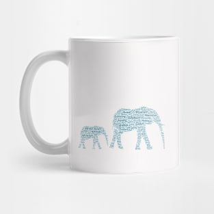 Elephant Animal Wildlife Text Word Cloud Mug